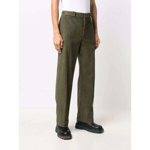 Helmut Lang Olive Green Corduroy Trousers Adjustable Waist Pants Size 34 Mens